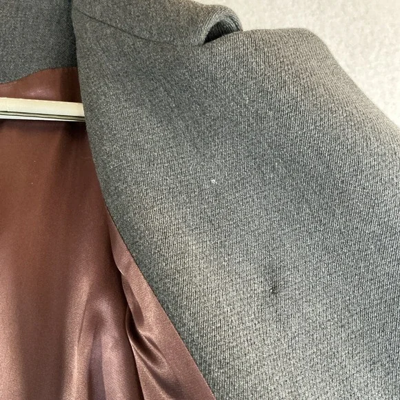 Vintage Betty Rose Gray Wool Jacket Double Breasted 1960s Mod Coat Damage - Picture 9 of 16